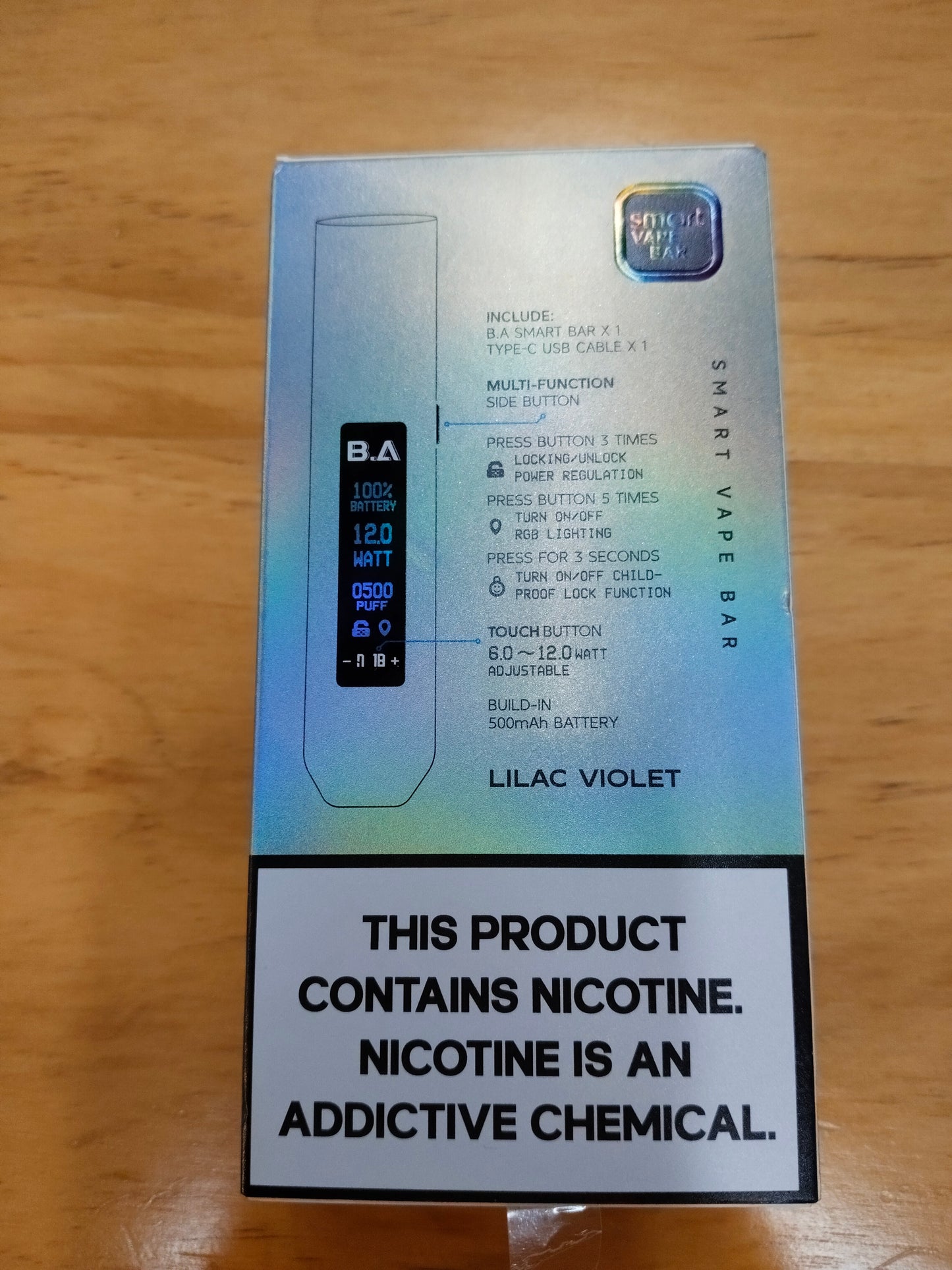 B.A Smart Vape Bar 一代主機|LED 智慧顯示螢幕|6-12W 功率可調|一代煙彈通用-台灣現貨
