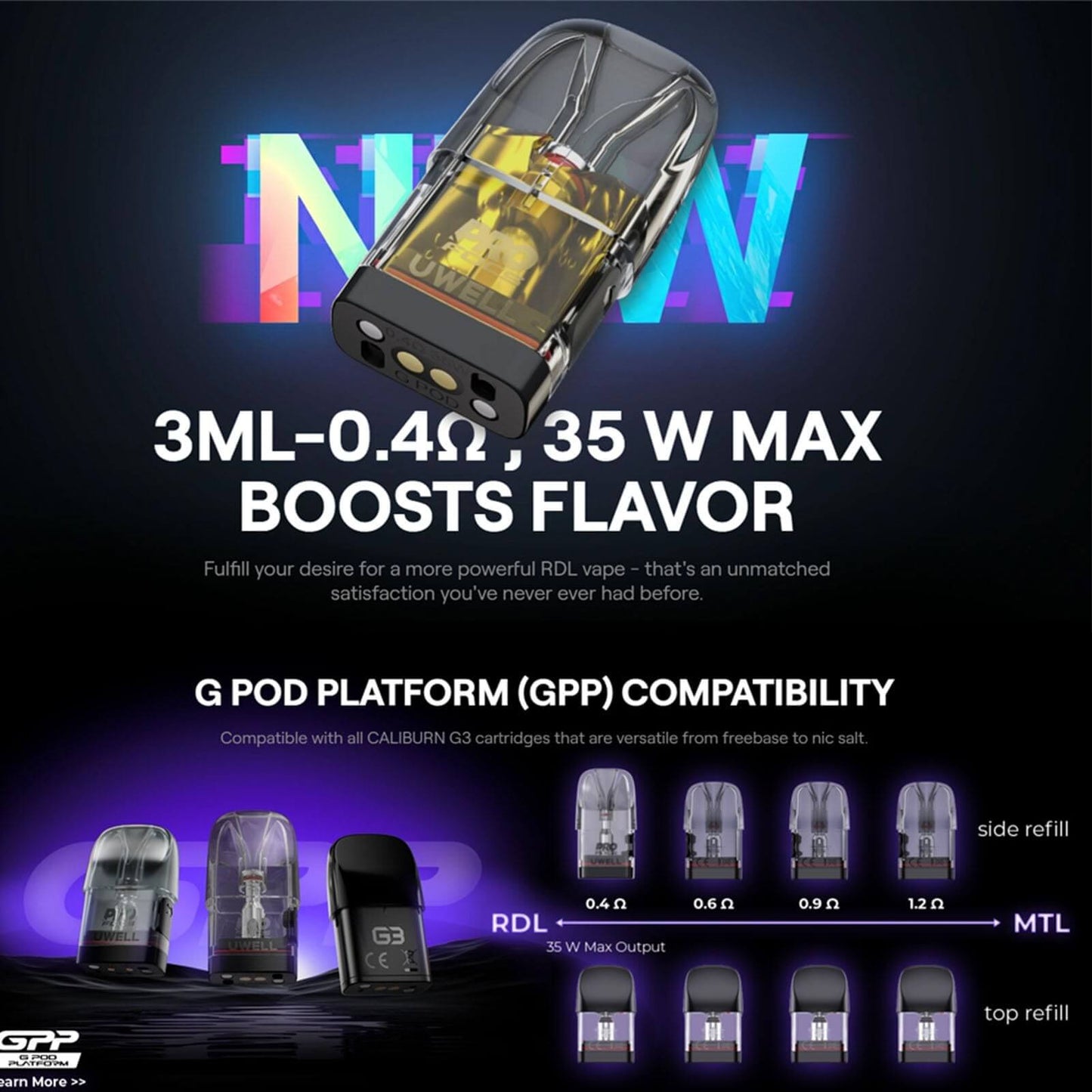 Uwell Caliburn咖喱G3 Pro空倉(4顆裝)原廠正品-台灣現貨秒發