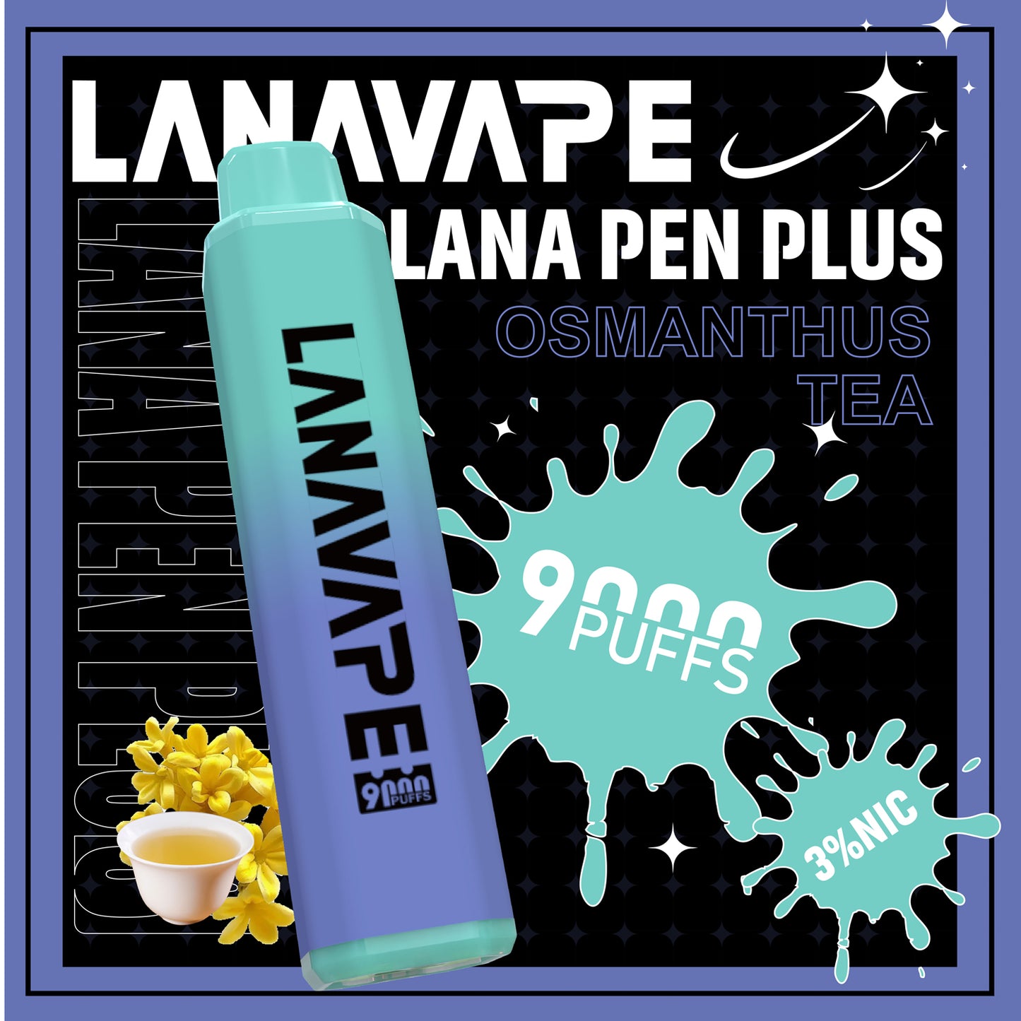 LANA 9000口拋棄式電子煙|15ML大容量煙油|長效續航水果口味一次性電子煙-VAKA糖果雲煙館