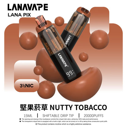 LANA PIX 閃光彈 20000口拋棄式電子煙｜15ML大容量煙油｜Mesh網狀霧化芯｜LED燈效｜Type-C充電一次性電子煙-VAKA糖果雲煙館