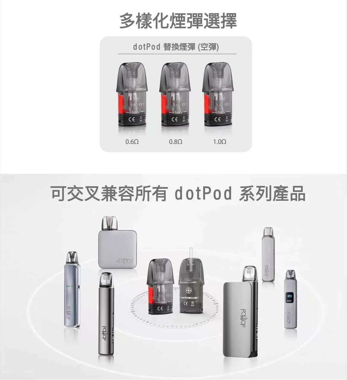 【DOTMOD 佩特里】Dotpod Pro / Lite通用空煙彈（一盒兩顆）｜原廠專用空倉芯體，多機型共用設計-台灣現貨秒發