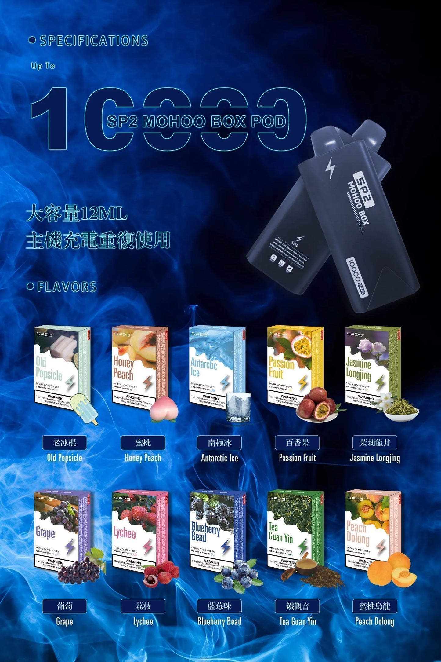 SP2 MOHOO BOX POD 魔盒煙彈｜12ML大容量煙彈｜SP2專用換彈式電子煙煙彈-VAKA糖果雲煙館