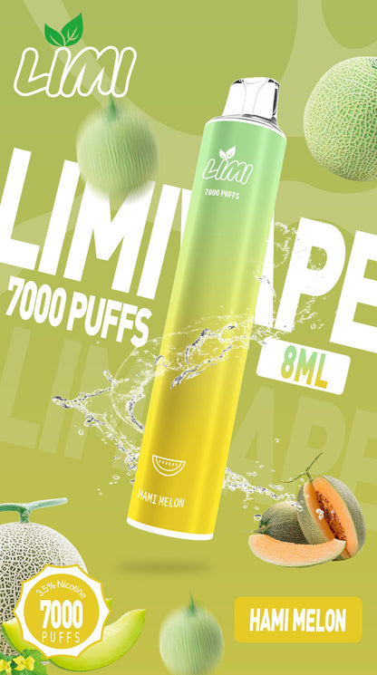 LIMI 7000口拋棄式電子煙｜大容量一次性VAPE｜長效續航水果冰感口味電子煙-VAKA糖果雲煙館