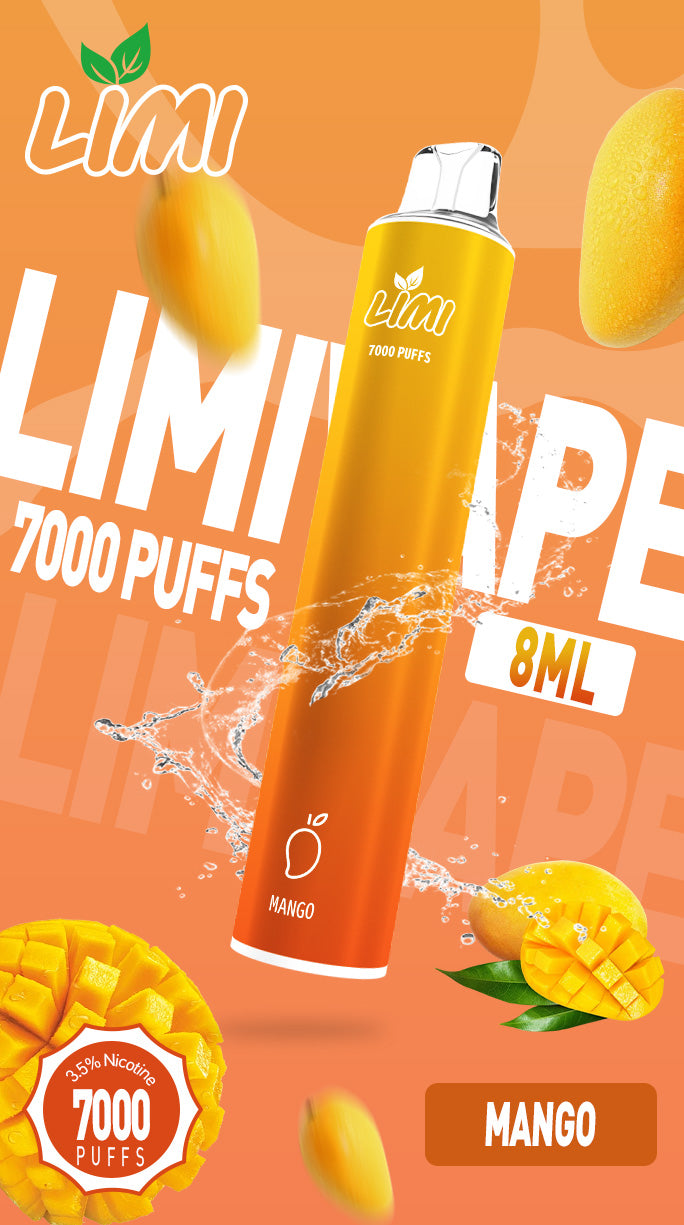 LIMI 7000口拋棄式電子煙｜大容量一次性VAPE｜長效續航水果冰感口味電子煙-VAKA糖果雲煙館