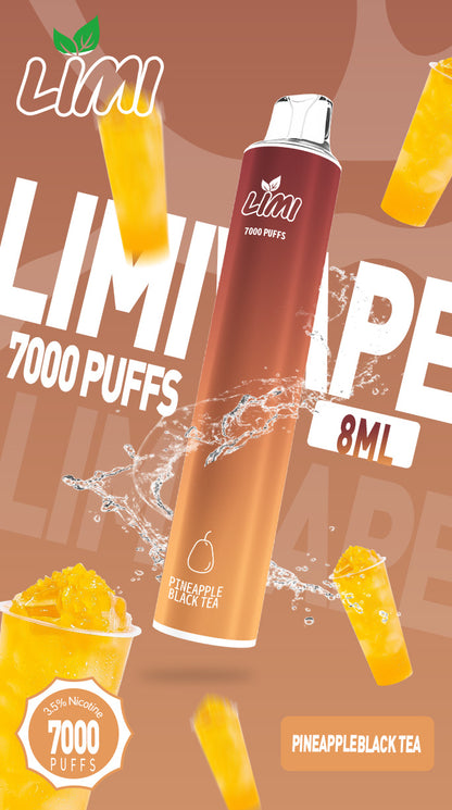 LIMI 7000口拋棄式電子煙｜大容量一次性VAPE｜長效續航水果冰感口味電子煙-VAKA糖果雲煙館