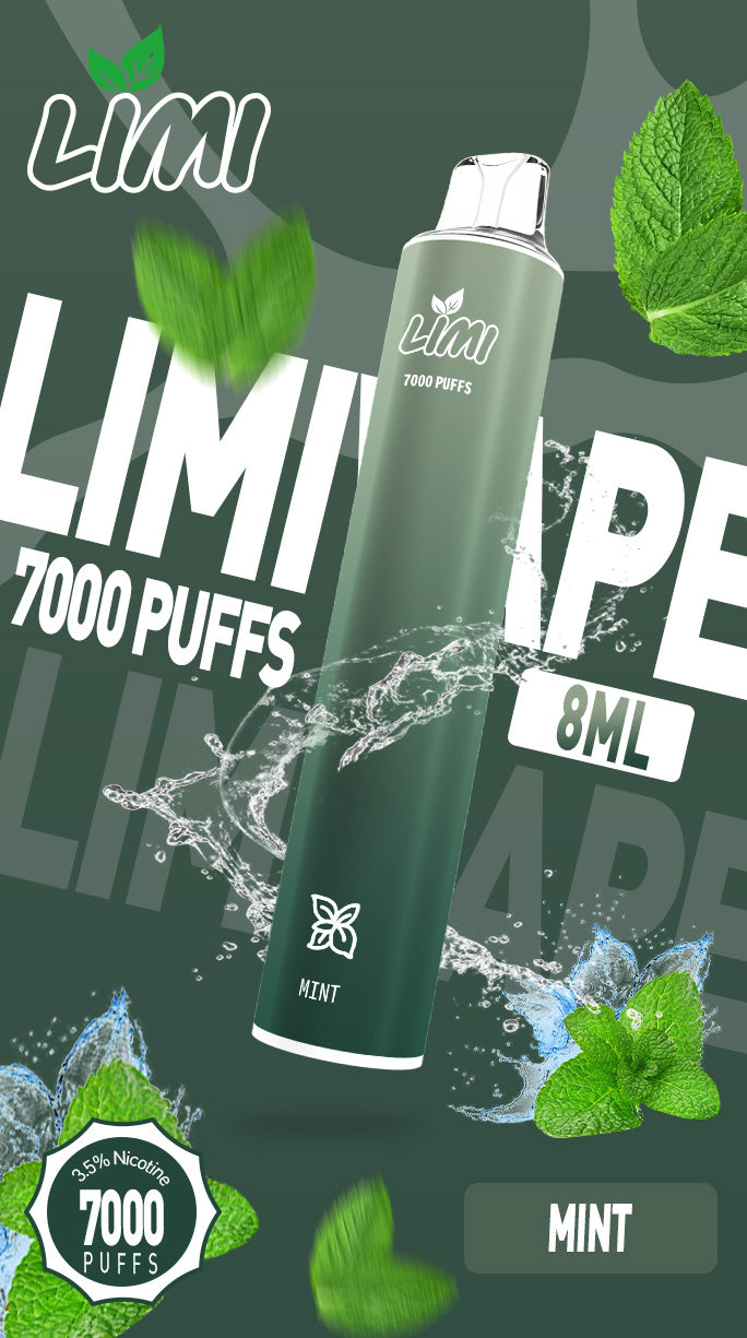 LIMI 7000口拋棄式電子煙｜大容量一次性VAPE｜長效續航水果冰感口味電子煙-VAKA糖果雲煙館