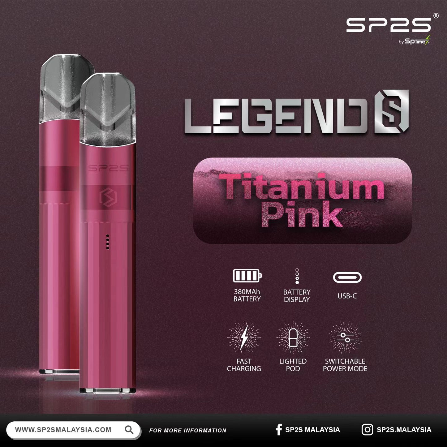 SP2S Legend S 傳奇版主機｜雙功率調節｜Type-C 快充｜SP2 一代煙彈通用-台灣現貨