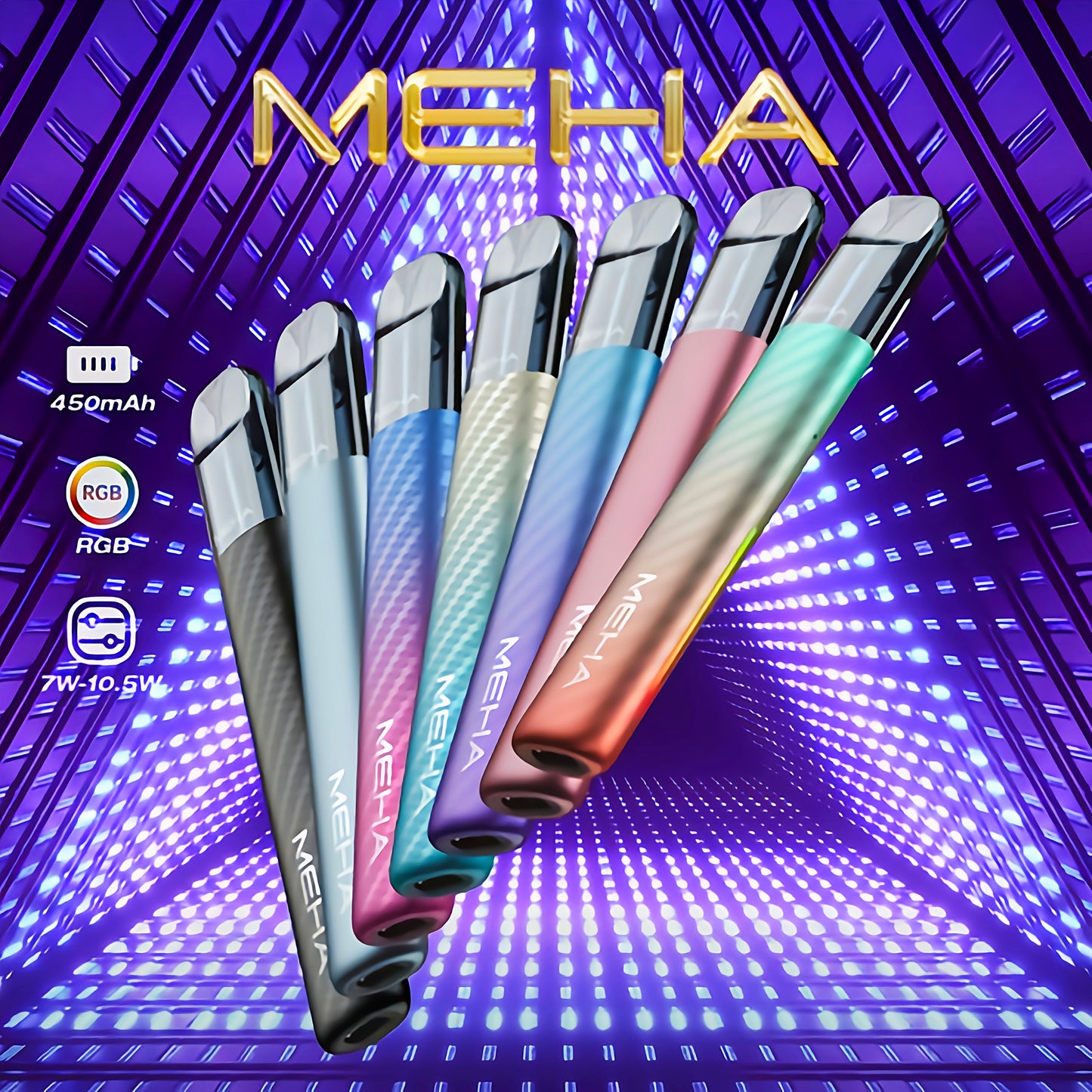 MEHA 魅嗨五代主機｜Meha Crush 五代電子煙主機｜三段功率調節 智慧氛圍燈設計｜適用魅嗨五代煙彈-台灣現貨