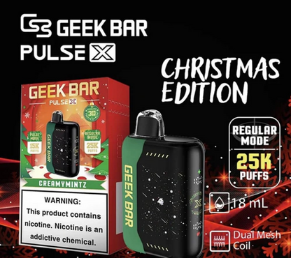 GEEK BAR PULSE X 25000口拋棄式電子煙｜雙網芯霧化技術｜3D曲面智慧螢幕長效電子煙主機-VAKA糖果雲煙館