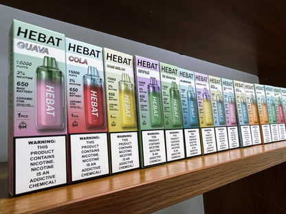 HEBAT 喜貝15000口拋棄式電子煙｜高續航一次性Vape｜水果冰感口味電子煙-VAKA糖果雲煙館