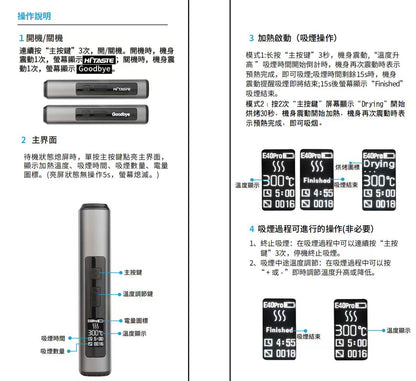 【HITASTE E40 Pro 加熱煙主機】新品上市｜無刀片・高效能感應加熱煙機・強勁擊喉感｜TEREA煙彈專用-現貨秒發