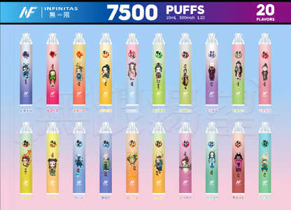 INF 無限電子煙 鬼滅之刃聯名款 7500 Puffs 一次性拋棄式｜7500口｜動漫限定設計｜多款口味-VAKA糖果雲煙館