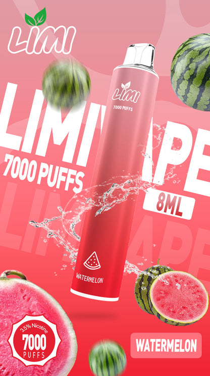 LIMI 7000口拋棄式電子煙｜大容量一次性VAPE｜長效續航水果冰感口味電子煙-VAKA糖果雲煙館