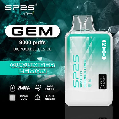 SP2S 思博瑞 9000 Puffs 拋棄式電子煙｜大容量續航 Mesh Coil 網狀霧化芯｜Type-C快充智能顯示一次性主機-VAKA糖果雲煙館