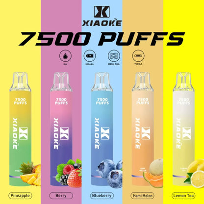 XIAOKE 梟客發光7500口一次性電子煙｜潮流發光設計，長效續航體驗-VAKA糖果雲煙館