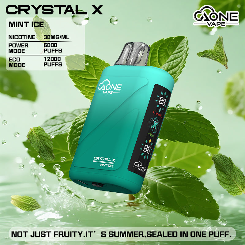 AONE Crystal X 水晶2代 12000口一次性電子煙 | 雙芯霧化透明水晶外殼大容量拋棄式Vape-糖果雲煙館