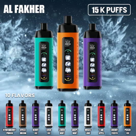 阿爾法赫 Al Fakher 15000口拋棄式電子煙｜原裝進口二代水煙風味主機｜長效續航一次性電子煙-VAKA糖果雲煙館