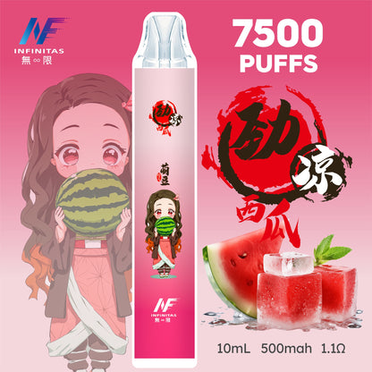 INF 無限電子煙 鬼滅之刃聯名款 7500 Puffs 一次性拋棄式｜7500口｜動漫限定設計｜多款口味-VAKA糖果雲煙館