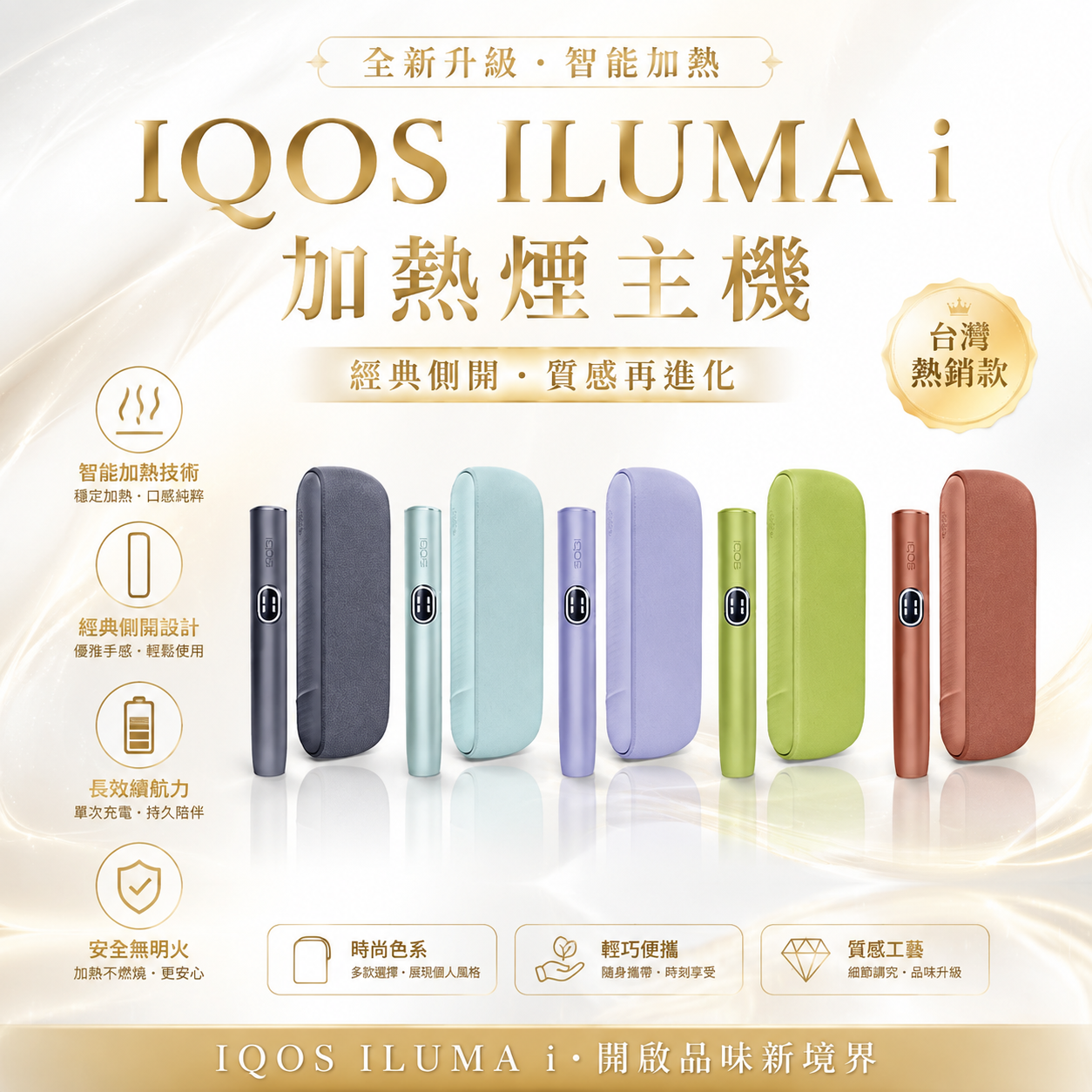 IQOS ILUMA  i  加熱煙主機 經典側開 Terea煙彈專用設備-現貨秒發