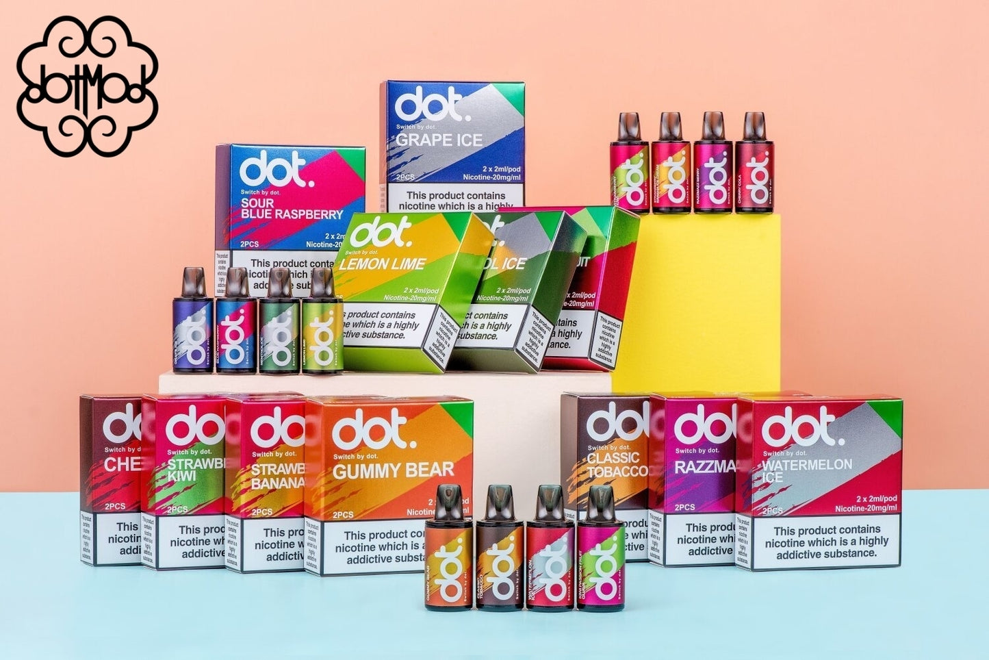 DOTMOD DOT SWITCH 佩特里原裝煙彈｜3.5ml大容量煙彈｜一盒2顆｜買3盒送主機優惠套裝-VAKA糖果雲煙館