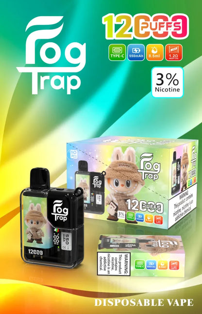 Fog Trap 12000口大容量拋棄式電子煙｜長效續航一次性電子煙｜水果冰感多口味選擇-VAKA糖果雲煙館