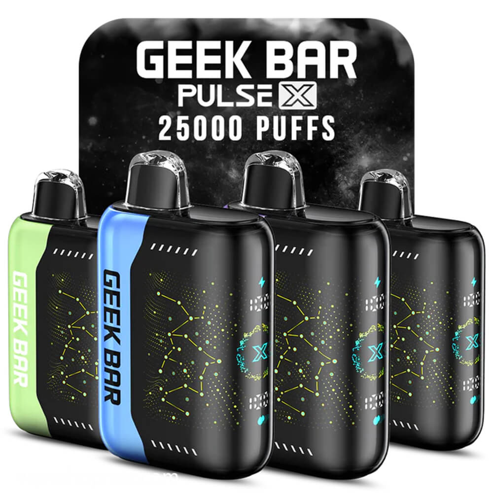 GEEK BAR PULSE X 25000口拋棄式電子煙｜雙網芯霧化技術｜3D曲面智慧螢幕長效電子煙主機-VAKA糖果雲煙館