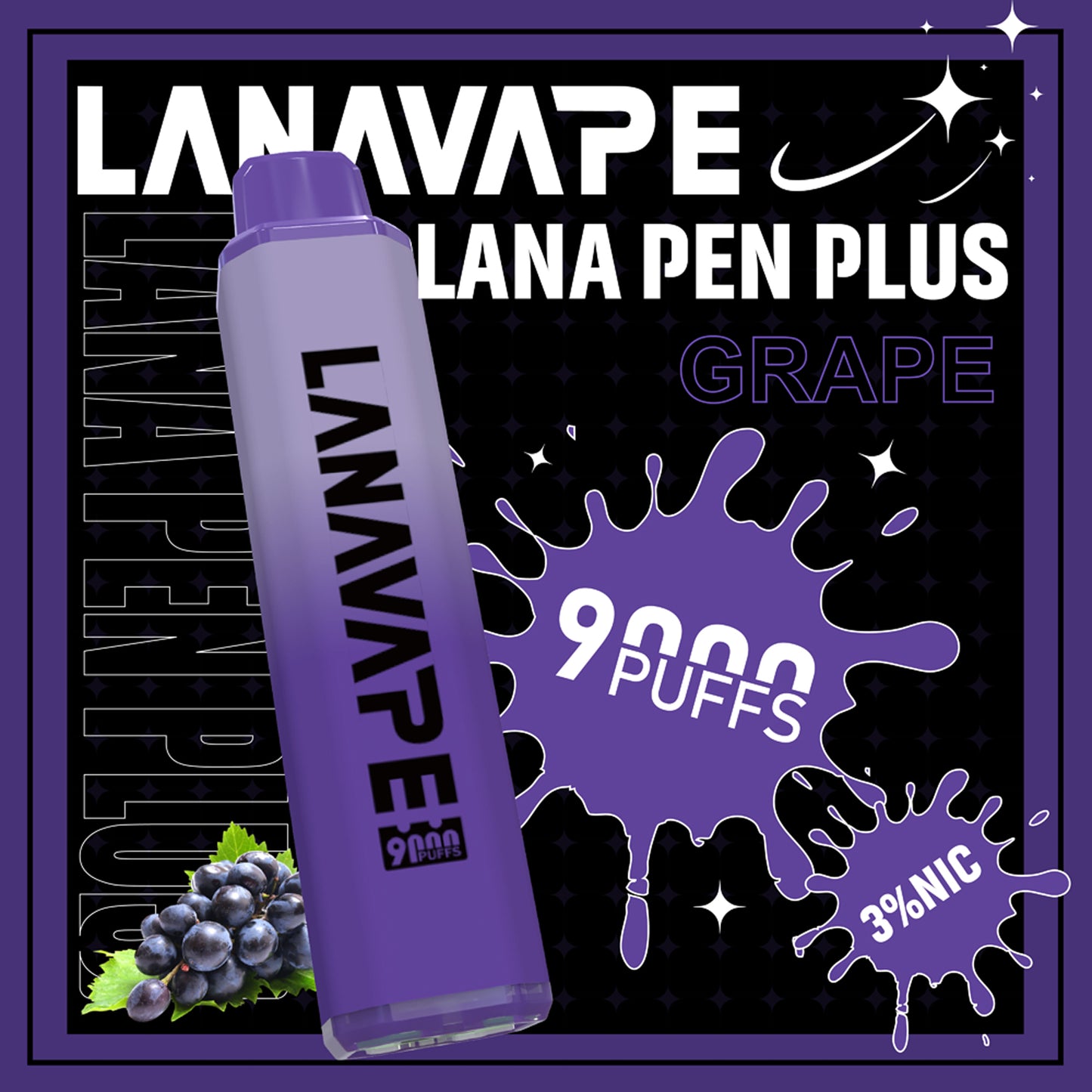 LANA 9000口拋棄式電子煙｜15ML大容量煙油｜長效續航水果口味一次性電子煙-VAKA糖果雲煙館