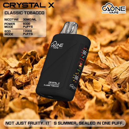 AONE Crystal X 水晶2代 12000口一次性電子煙 | 雙芯霧化透明水晶外殼大容量拋棄式Vape-糖果雲煙館