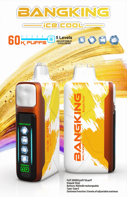 Bang King Ice Cool 60000口一次性電子煙｜超大容量冰感拋棄式Vape 長效續航多口味電子煙-VAKA糖果雲煙館