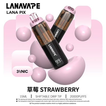LANA PIX 閃光彈 20000口拋棄式電子煙｜15ML大容量煙油｜Mesh網狀霧化芯｜LED燈效｜Type-C充電一次性電子煙-VAKA糖果雲煙館