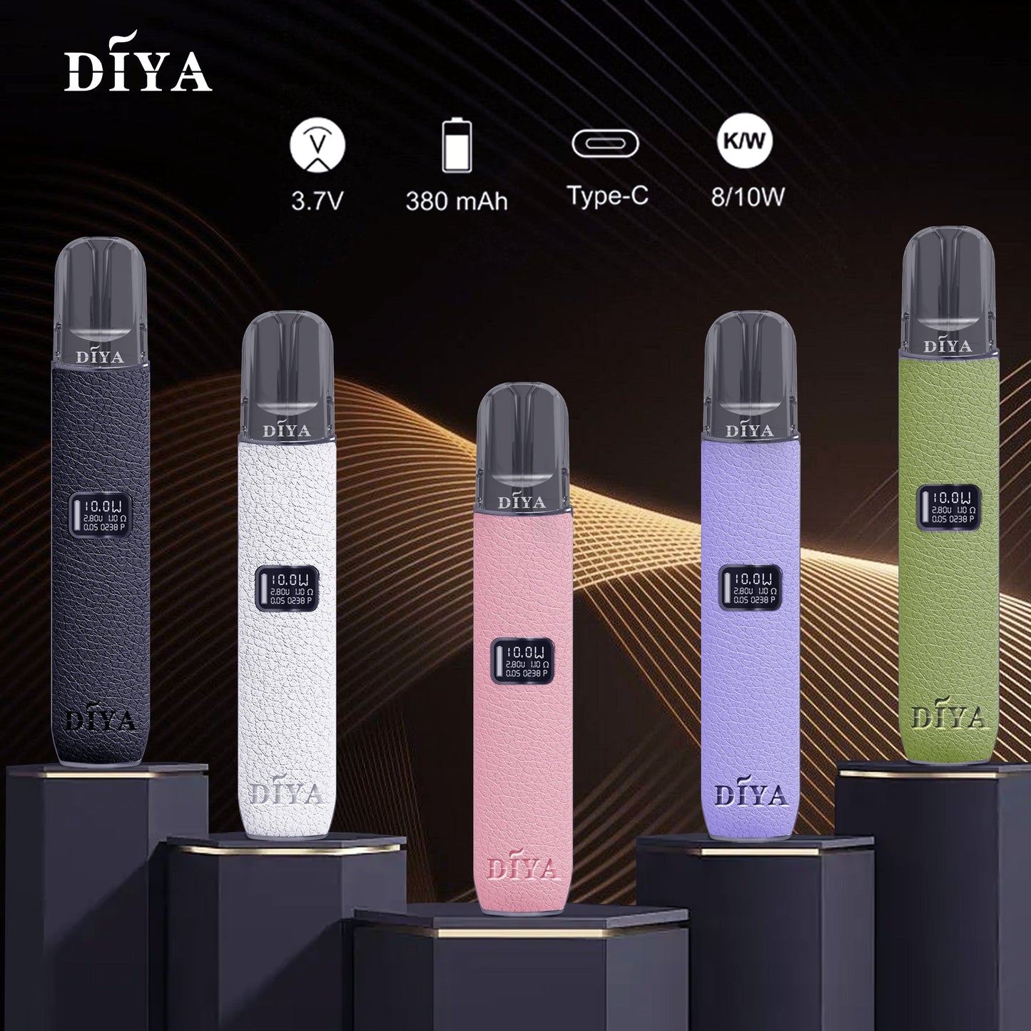 DIYA 叮啞皮革主機｜皮革質感設計・LED螢幕・8W/10W雙功率調節-台灣現貨