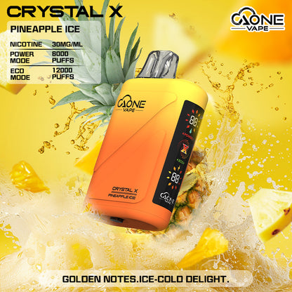AONE Crystal X 水晶2代 12000口一次性電子煙 | 雙芯霧化透明水晶外殼大容量拋棄式Vape-糖果雲煙館