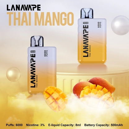 LANA BAR BC 6000 Puffs 拋棄式電子煙｜大容量一次性主機｜Mesh Coil網狀霧化芯｜Type-C快充長續航電子煙-VAKA糖果雲煙館