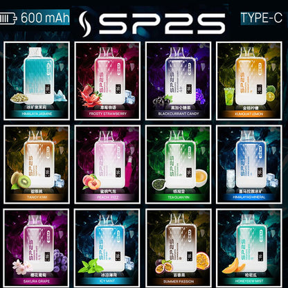 SP2S 思博瑞 9000 Puffs 拋棄式電子煙｜大容量續航 Mesh Coil 網狀霧化芯｜Type-C快充智能顯示一次性主機-VAKA糖果雲煙館